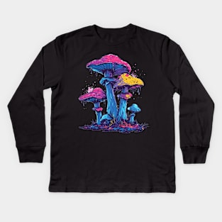 Whimsical Fungal Dreams Kids Long Sleeve T-Shirt